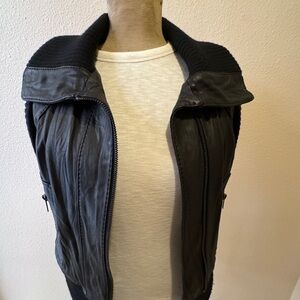 BCBG Black Leather Vest-NWT
